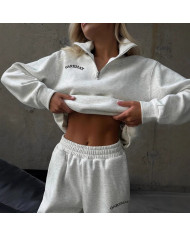 Casual Fashion Thickened Embroidered Long Sleeve Sweat Pants Twopiece Suit